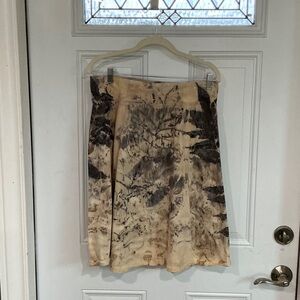 Tie-Dye A-Line Skirt natural tie dyed with leaves  of many shapes and sizes.